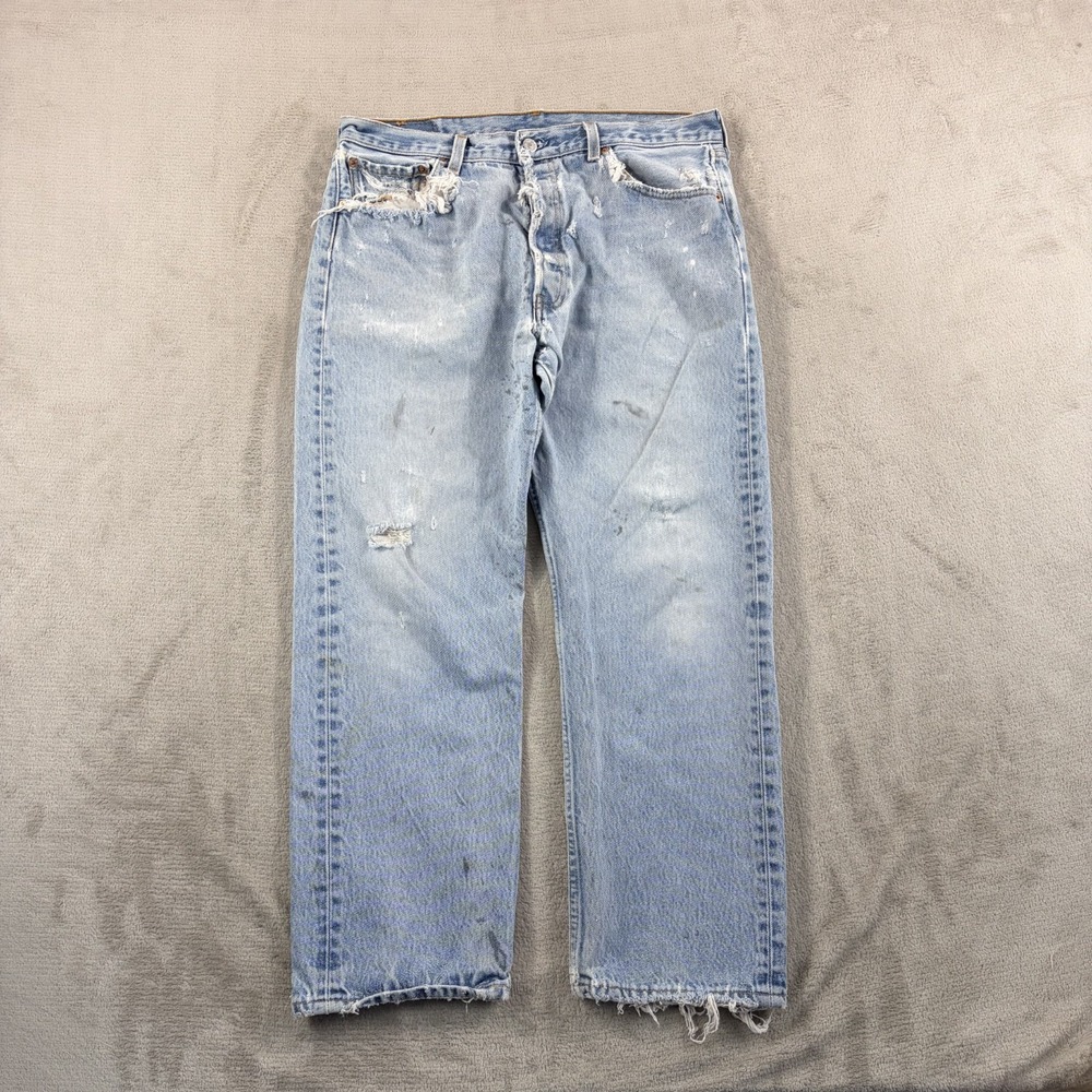 Vintage Levis 501xx Jeans Men 36x30 (Fits 33x27) Distressed Paint Made in USA